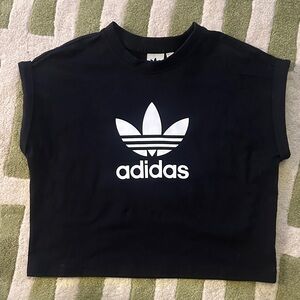 Adidas Black Tee with White Logo